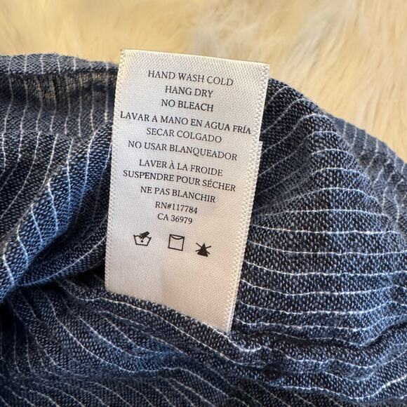 Rails Lydia Salem Stripe Drop Waist Linen Dress Small - Picture 9 of 13